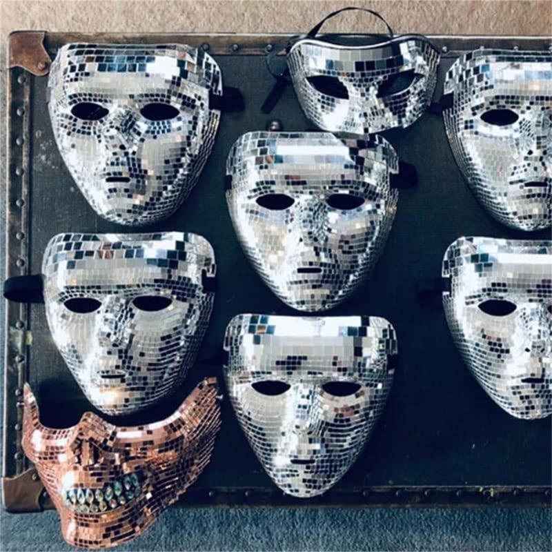 Crystal Face Masks Cosplays Mirror Reflection Masquerade Masks Face Party Masks