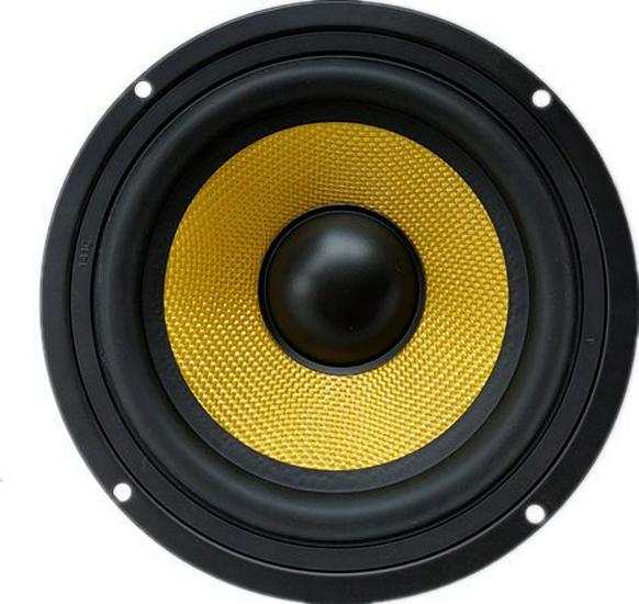 6,5-дюймовый среднечастотный динамик с перевернутой кромкой, аудифильский, с 178-мм конусом из желтого стекловолокна