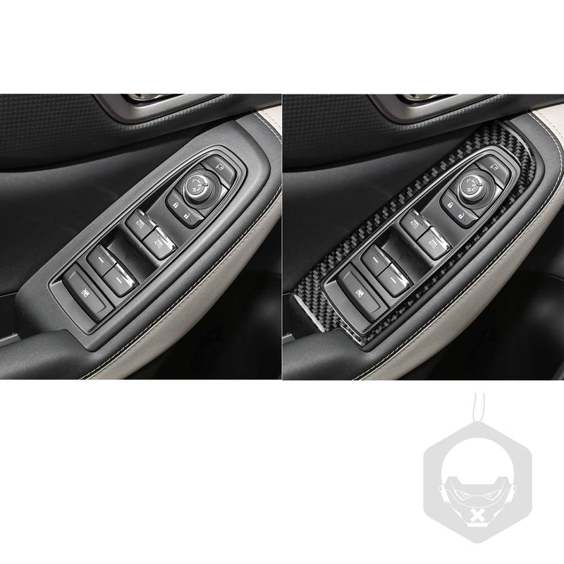 Real Carbon Fiber Car Accessories Window Lift Set Trim Cover Soft Sticker For Subaru Forester SK 2024