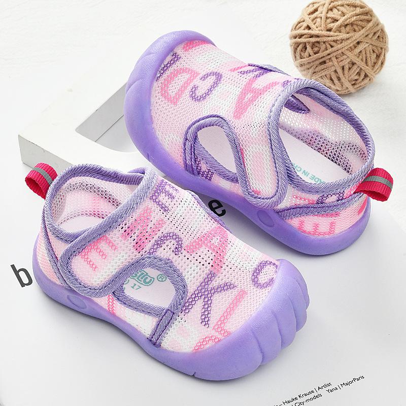 Summer Thin Baby Walking Shoes Cartoon Anti-Collision Mesh Shoes Slip-Resistant Wear-Proof for Toddlers 0-3 Years