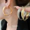 Серебряные серьги-кольца геометрической формы с позолотой 18 карат, крестик - Высококачественная мода для женщин