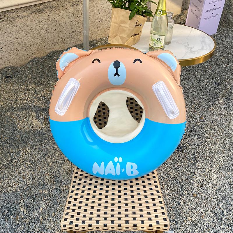 Желтое защитное кольцо для детского сиденья для купания с защитой от солнца - конструкция, препятствующая опрокидыванию