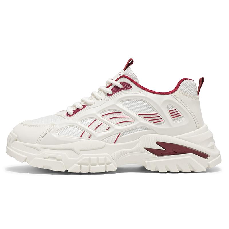 Thick Sole Versatile Clunky Sneaker For Men New Trend Mesh Lace Up Breathable Casual Sports Shoes Increased Soft Soles