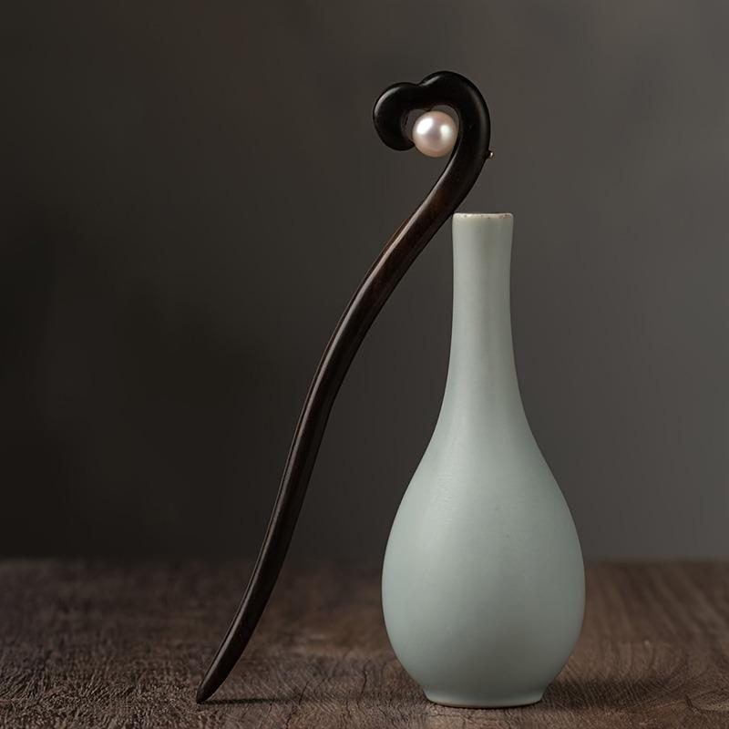 Простые модные женские аксессуары для волос из дерева и жемчуга, деревянная заколка в подарок девочкам, элегантные аксессуары для волос