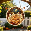 Spooky Theme Room Decor Halloween Acrylic Puzzle Sun Catcher, DIY Suncatcher Kit, Easy Install Metal Chain Gothic Stained Glass Window Hanging