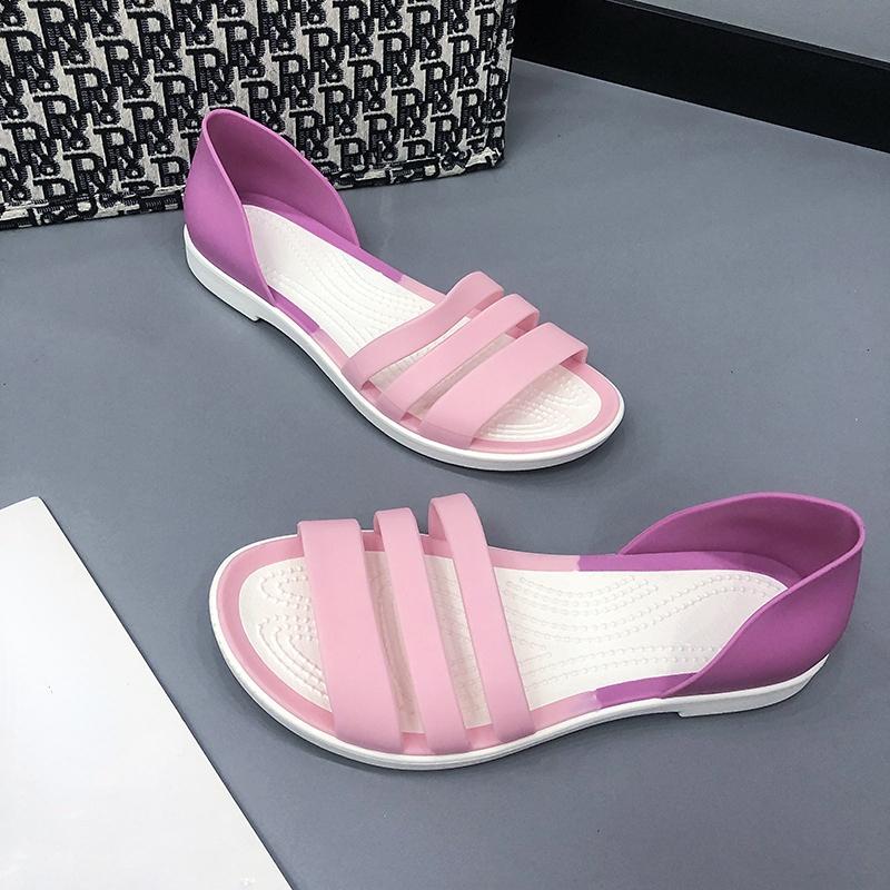 Летняя обувь Женская повседневная обувь на плоской подошве без застежек Модная удобная пляжная обувь