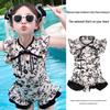2024 Girls' Floral Quick-Dry One-Piece Swimsuit - Cute Summer Swimwear