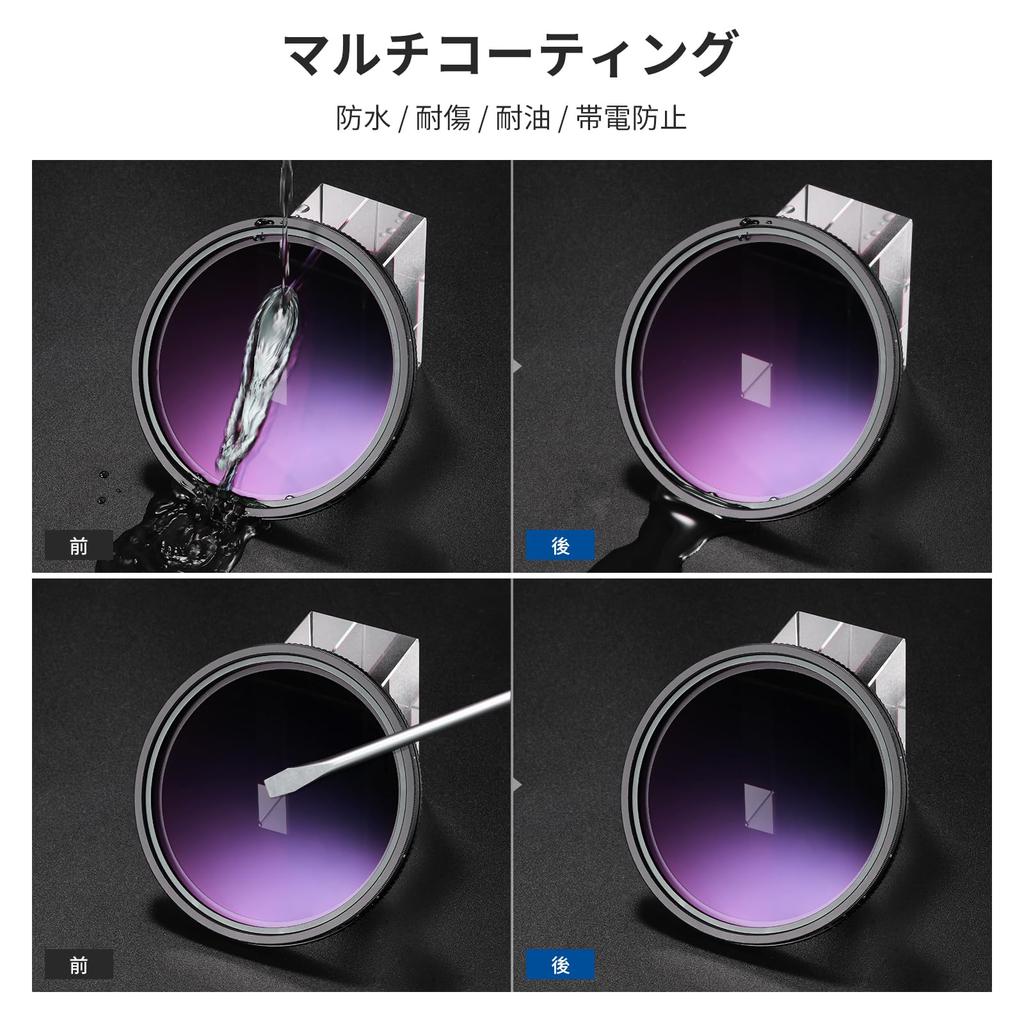 NEEWER 55mm True Color Variable ND Filter Hard Stop Limited Neutral Density Filter HD Optical X Proof ND2-32 (1-5 Stop) Multi-coated Glass/No