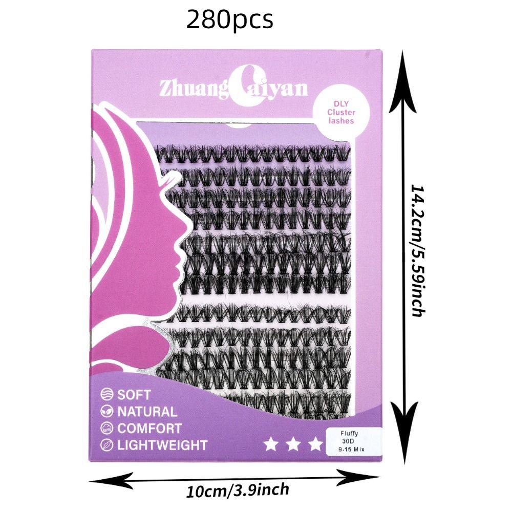 30P/60P/80P/100P Fluffy False Eyelashes Segmented Eyelashes Bundles  Grafting Lashes