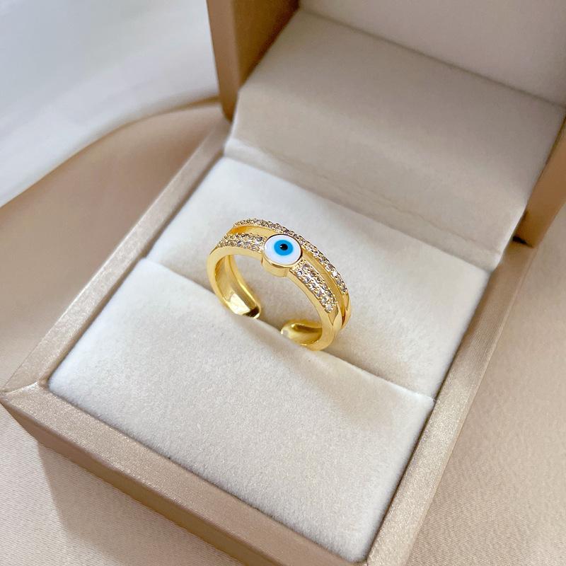 Позолоченное открытое кольцо с цирконами, модное, с легкой инкрустацией, кольцо для указательного пальца, тот же холодный стиль