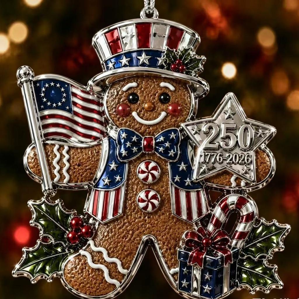 American 250th Anniversary Ornament Christmas American Christmas Ornament 1776-2026 Holiday Hanging Decor Hanging For Gift Wrap