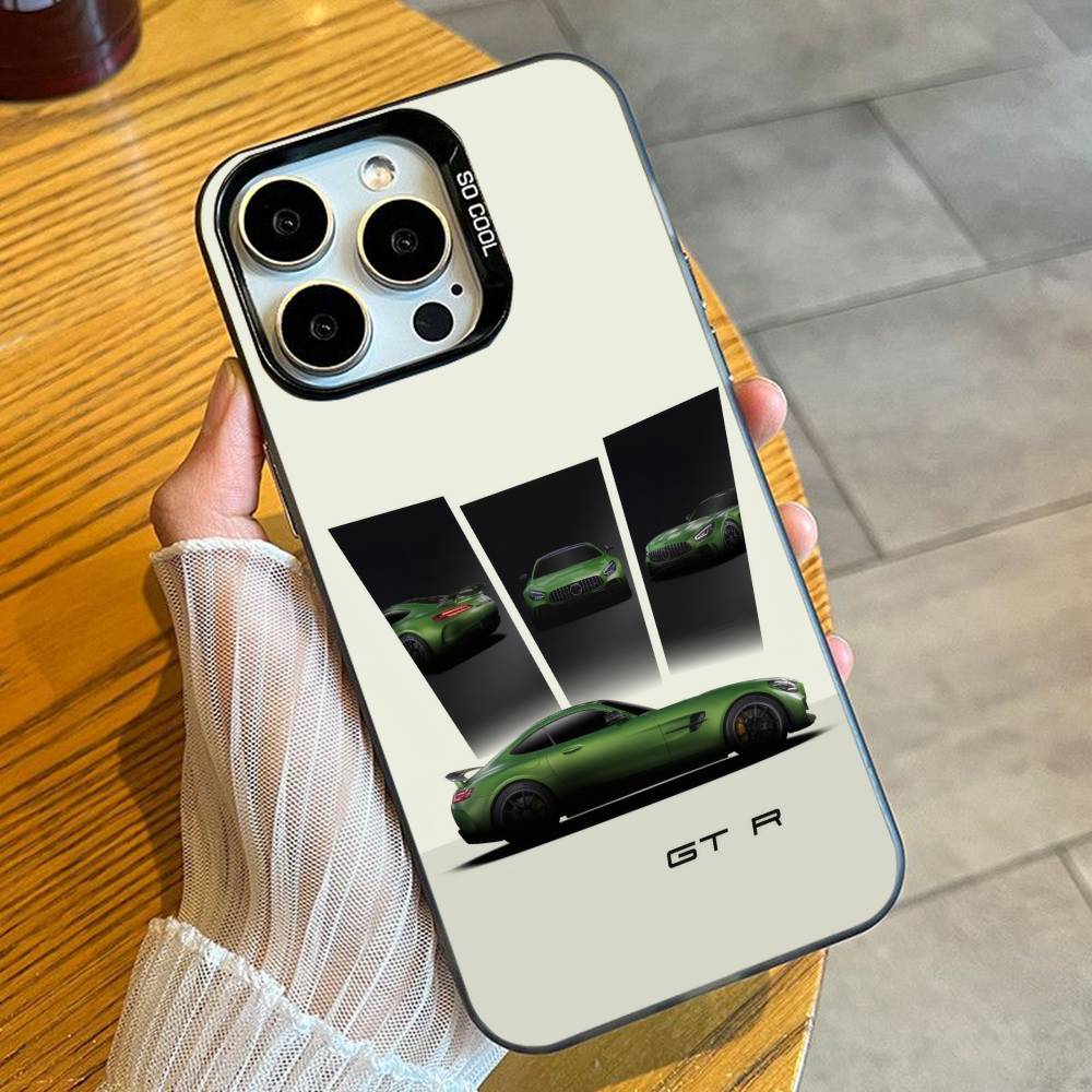 Чехол для телефона M-Merced-de-Es GT-R-63S для iPhone 16 17 15 14 12 13 Pro Max Черный Конфетный Матовый Ударопрочный Чехол