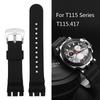 For Tissot Racing Series T115 Silicone Stainless Steel Buckle T115.417 Watch Band Men's Watch Accessories 22mm Waterproof Strap