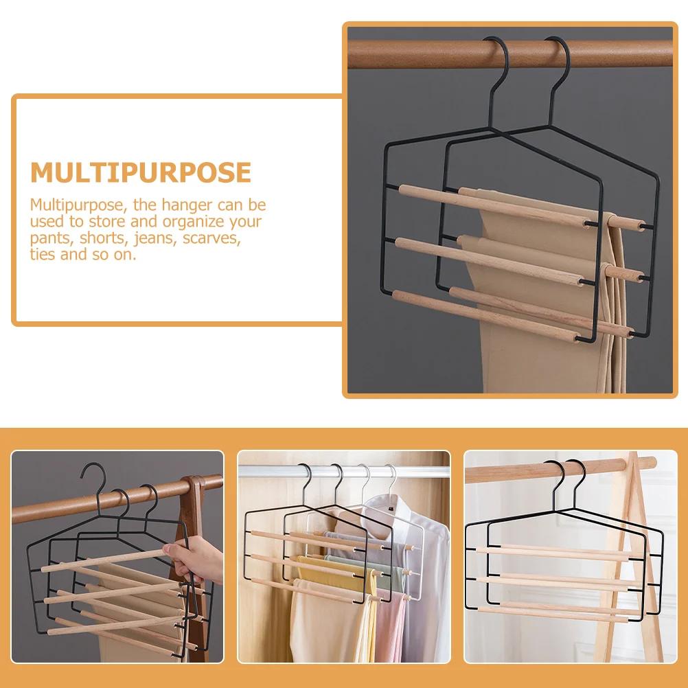 Кованые деревянные вешалки для брюк, вешалки для брюк Multi Tie, многослойные джинсы Light Luxury