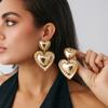 Design Metal Pleated Lace Love Earrings Geometric Irregular Petal Earrings