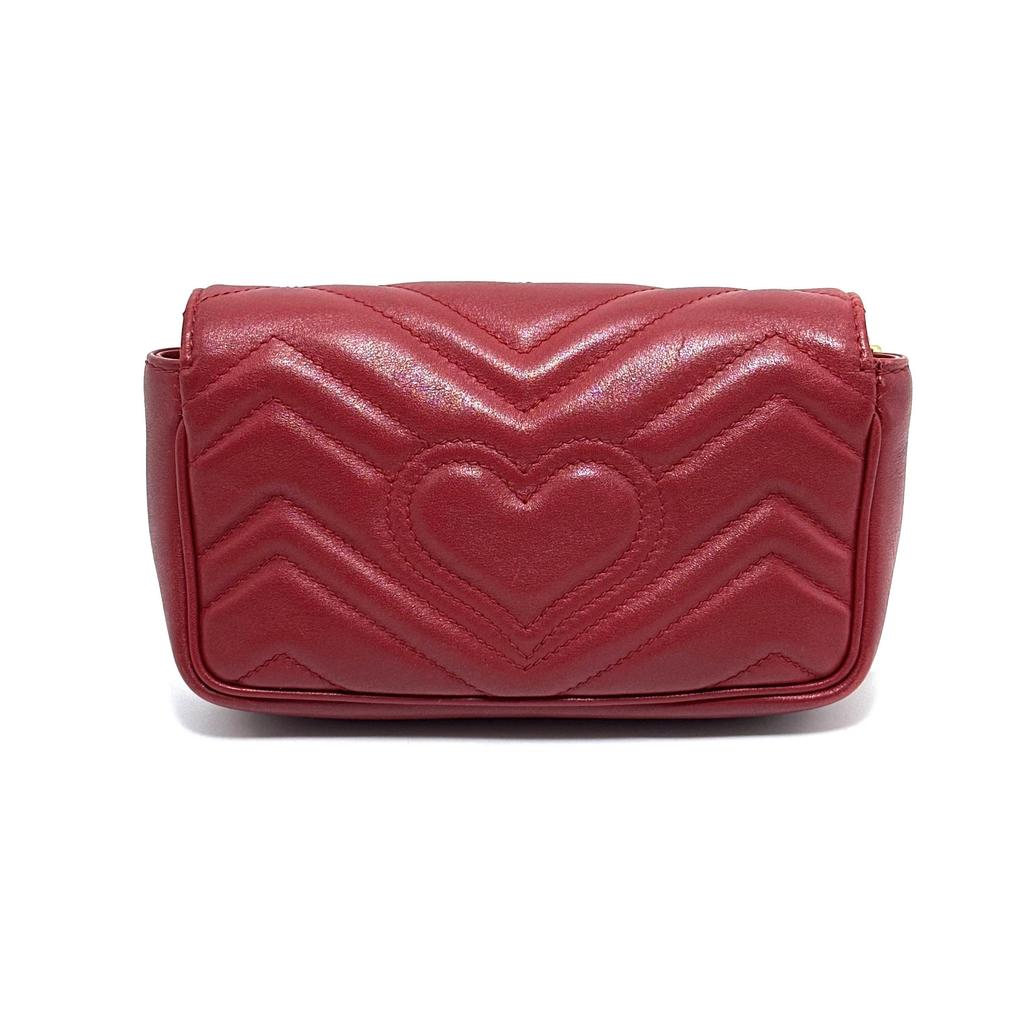 [Pre-Owned] GG Marmont Vintage Metal Logo Quilted Leather Mini Shoulder Bag - Excellent #1J88SHS