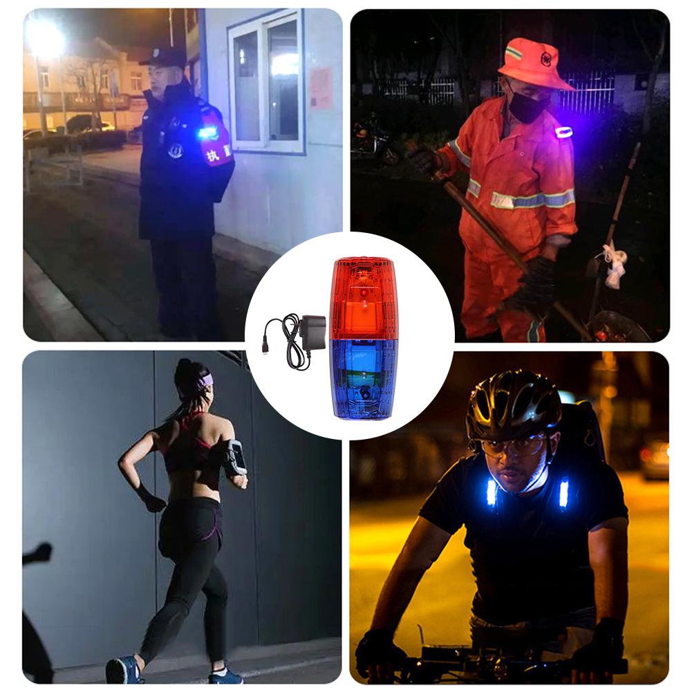 Светодиодный фонарь на плечо, зажим для плеча, сигнальная лампа для санитарных работников, сигнальная лампа безопасности, мигающий сигнал, красная синяя лампа