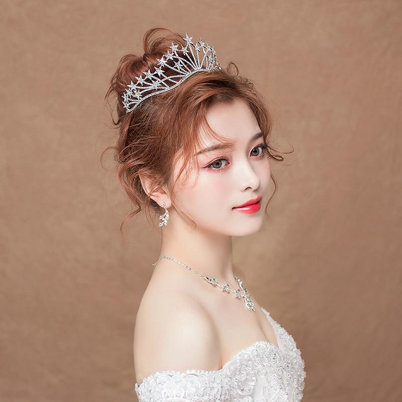 Корейский сплав пятиконечная звезда корона свадебная тиара принцесса корона свадебные аксессуары корона