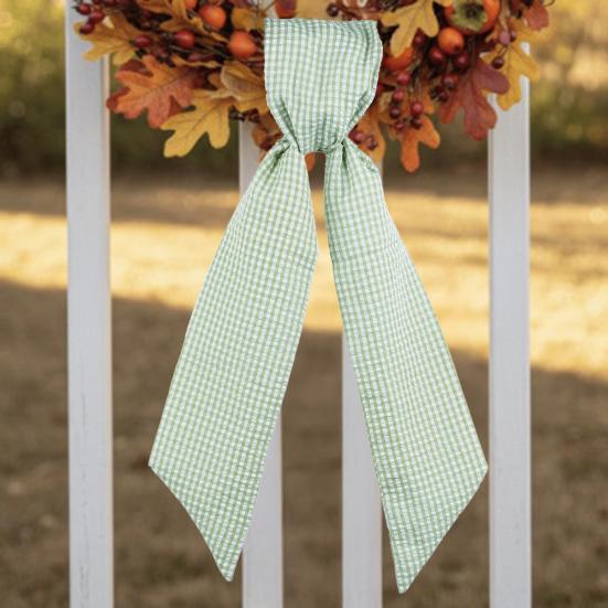 2 шт. Осенний День Благодарения Клетчатый Принт Венок Пояс Фермерский Лента DIY Ремесло Монограмма Уличный Внутренний Осенний Декор