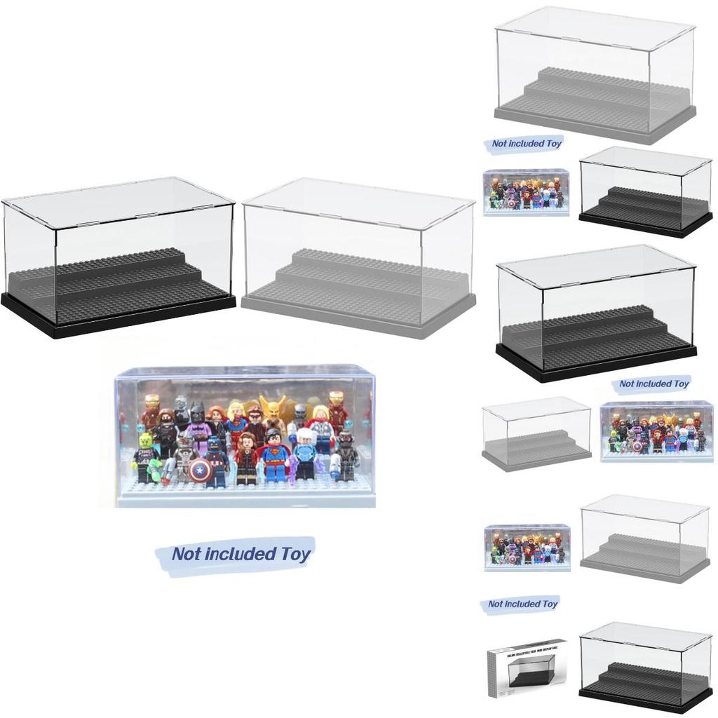 Multicolor Base With Transparent Panel Diy Building Block Display And Storage Box