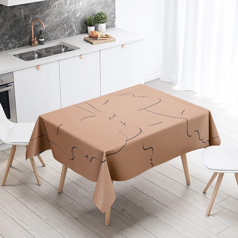Простая линия скатерть для вечеринки, ресторана, банкета, украшение, анти-пятно, водонепроницаемый домашний стол