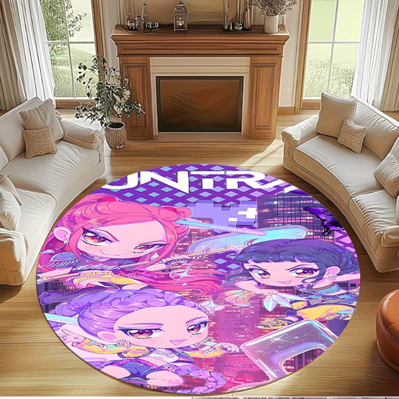 K Print Round Rug, Washable Floor Carpet, For Entryway Dorm Laundry Room Office Study, Home Decor Birthday Christmas Gift