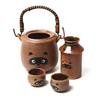 Fukubeya Mino Ware Tanuki Series Sake Ware Set Warmer Tokkuri Guinomi Choke Set, который позволяет вам наслаждаться горячим и холодным, идеально подходит в качестве подарка (Сакэ x1, x1,
