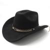 Suede Jazz Top Hat Women'S Brim Suede One-Word Top Men'S Ladies Cowboy Hat Felt Hat