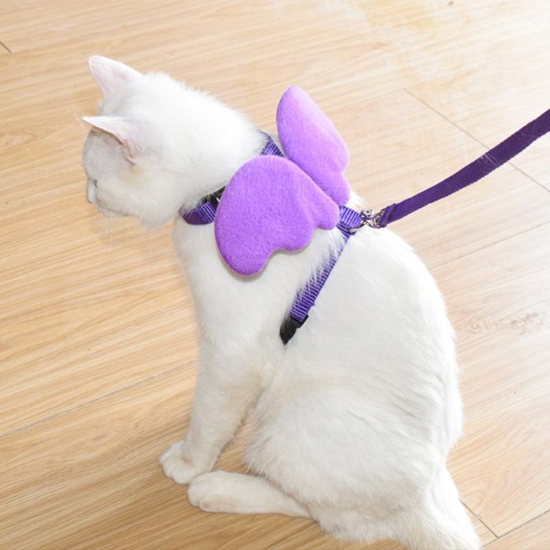Angel Wings Pet Harness and Leash Set for Cats Puppy Rabbit Cute Cat Harnesss Kitten Accessories artículos para mascotas Lead