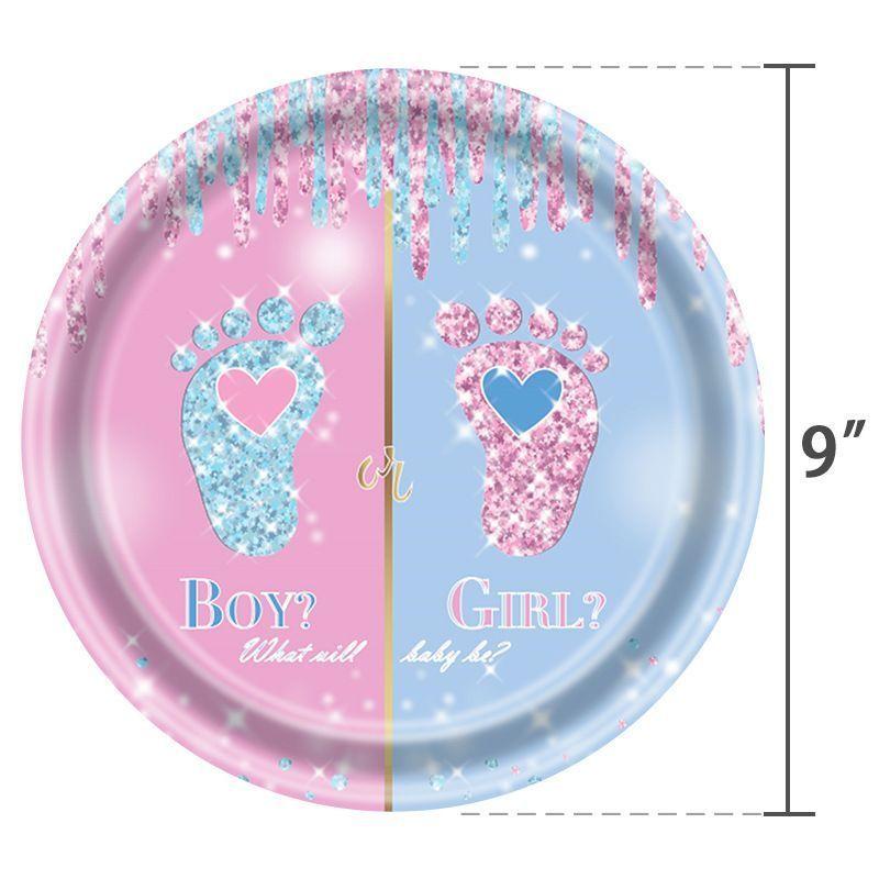 Набор одноразовой посуды и скатертей для вечеринки в стиле "Пол ребенка", тематическое оформление сцены