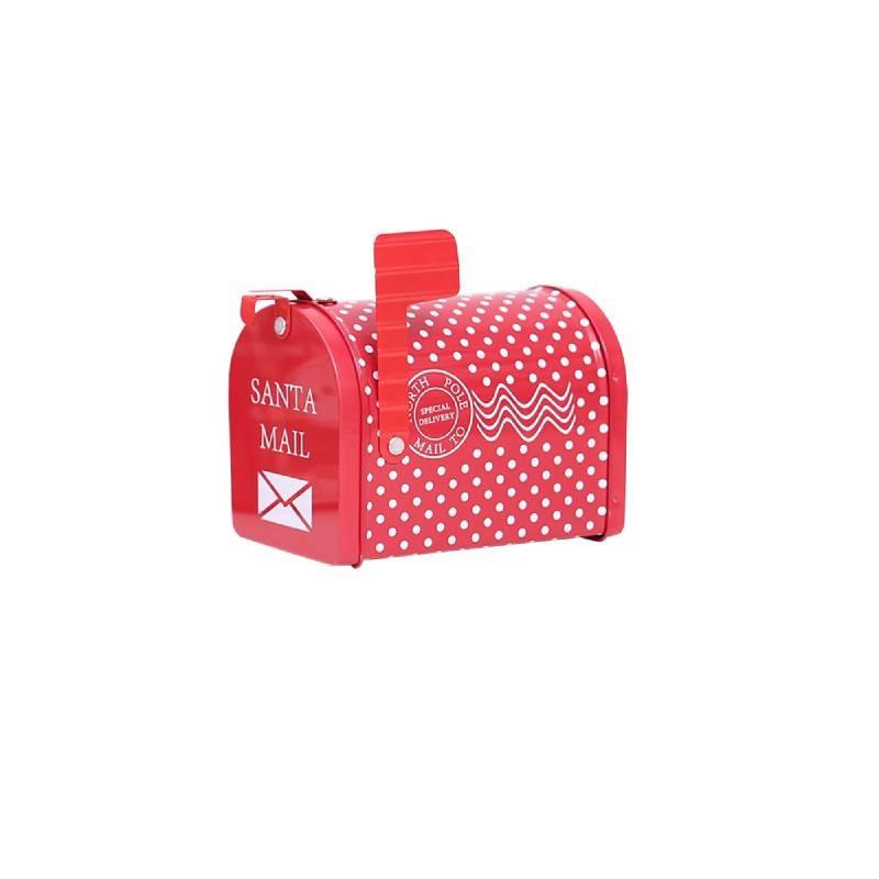 Праздничный Рождественский Железный Почтовый Ящик Подарочная Коробка Очаровательная Жестяная Банка с Мультяшным Клетчатым Стилем для Детей