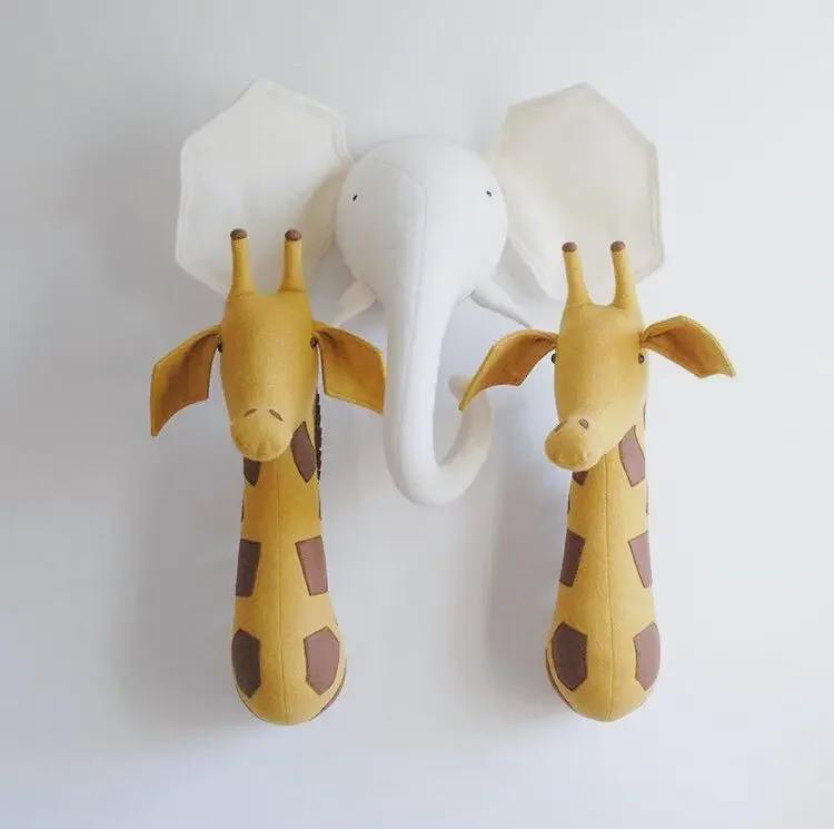 Декор для стен в виде головы животного в скандинавском стиле для детских комнат и детских садов