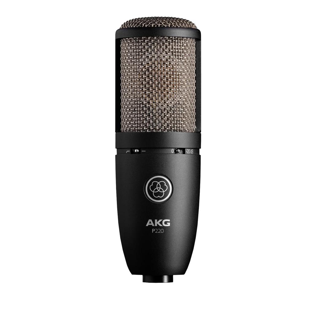 AKG P220 Project Studio Line Condenser Microphone [Ideal for recording vocals/piano/wind instruments. Durable all-metal body, robust design, low-cut f