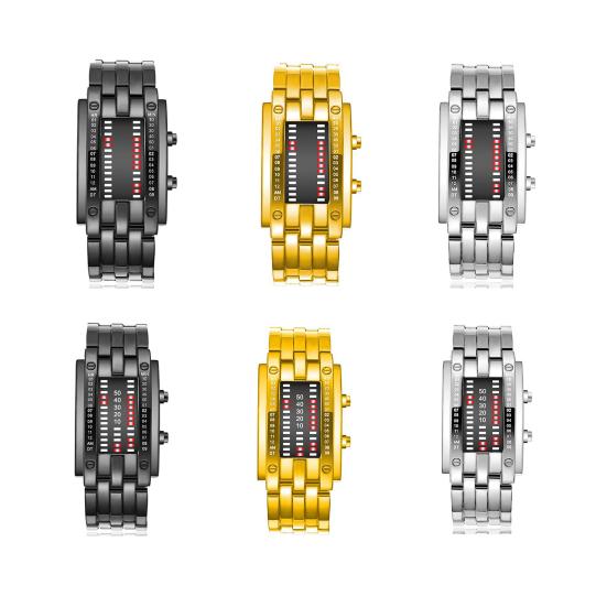 Бинарные часы 30 метров водонепроницаемый светодиодный экран регулируемый бинарный удобный для ношения модные студенческие электронные часы повседневная одежда