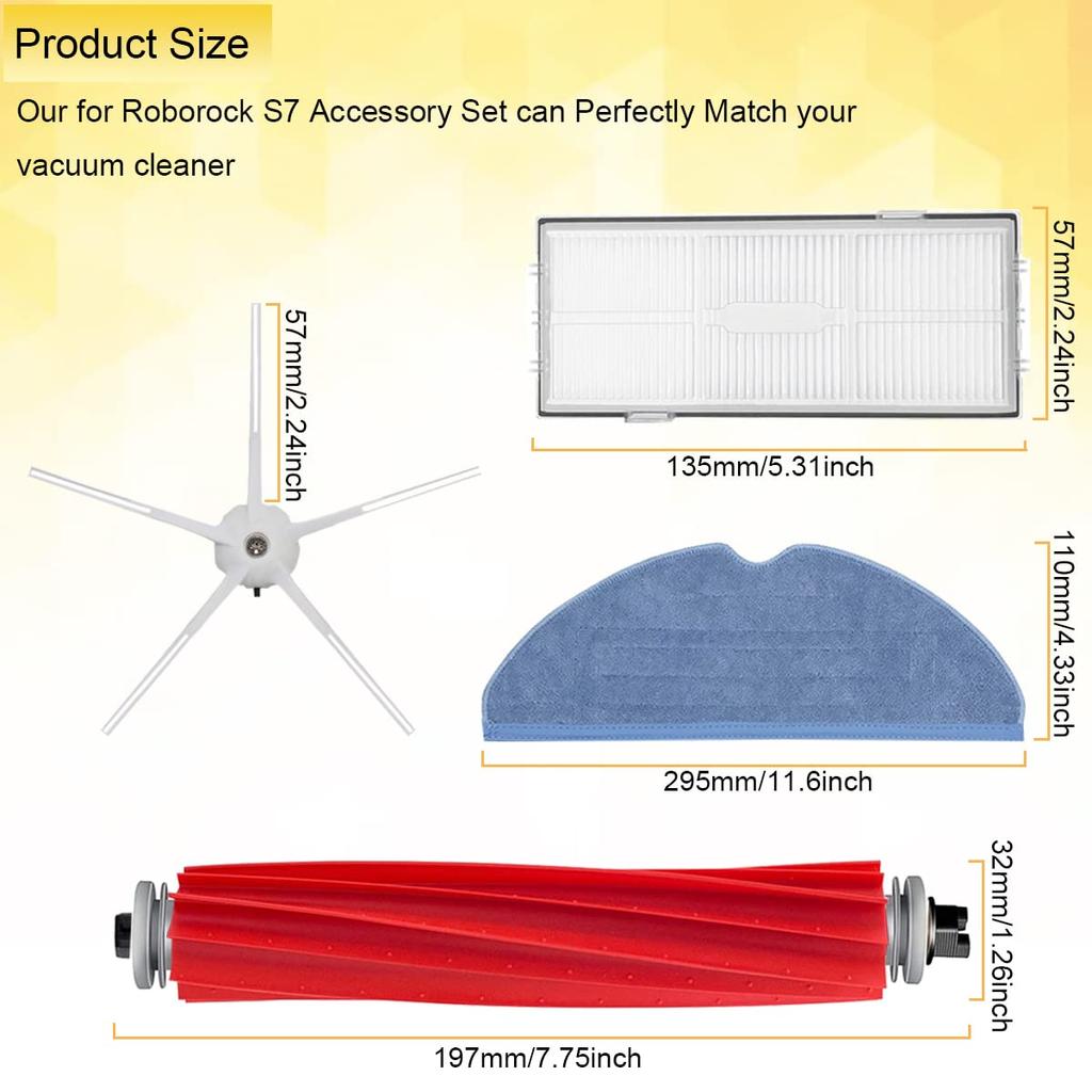 Запасные части EATBALE, совместимые с роботом-пылесосом S8 S7 S7 Max S7 Maxv S70 S75 T7 T7S T7 Plus T7S Plus, 2 основных, 4, 4 боковых, 4 тряпки для швабры