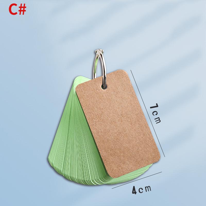 100 шт./кор. блокноты с рукописными картами из воловьей кожи, цветные карты со словами, блокнот для заметок, пустой крафт-бумага, милое кольцо с пряжкой, открытка с буквами