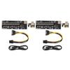 2 шт. Карта-райзер PCIE 1X - 16X Хороший контакт Стабильный сигнал Хорошая фиксация 8 конденсаторов 6-контактная карта-райзер для Win для OS X