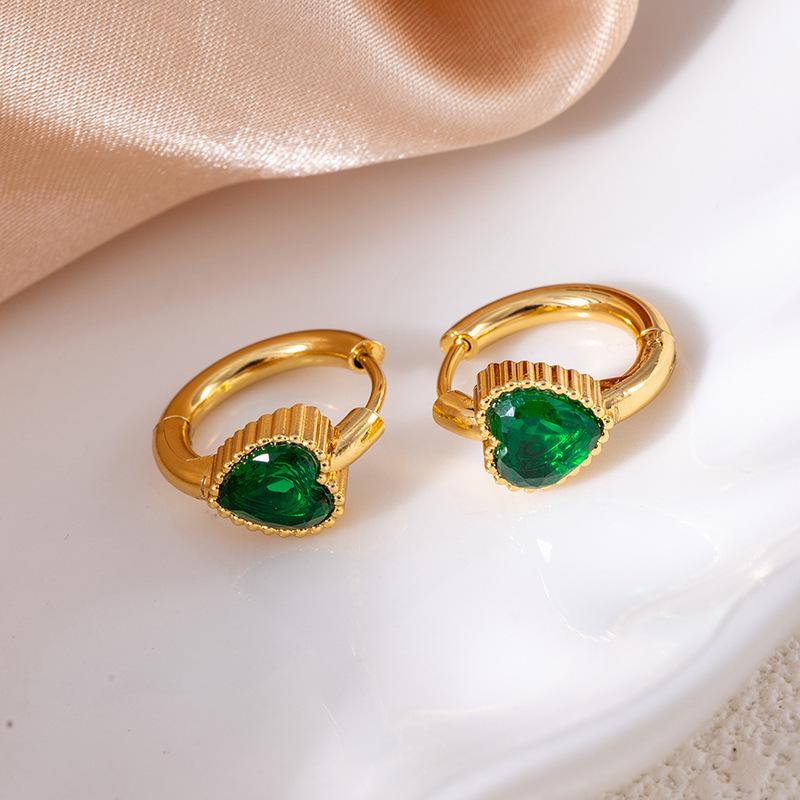 Высококачественные серьги-звезды из нержавеющей стали с винтажными изумрудами и цирконами