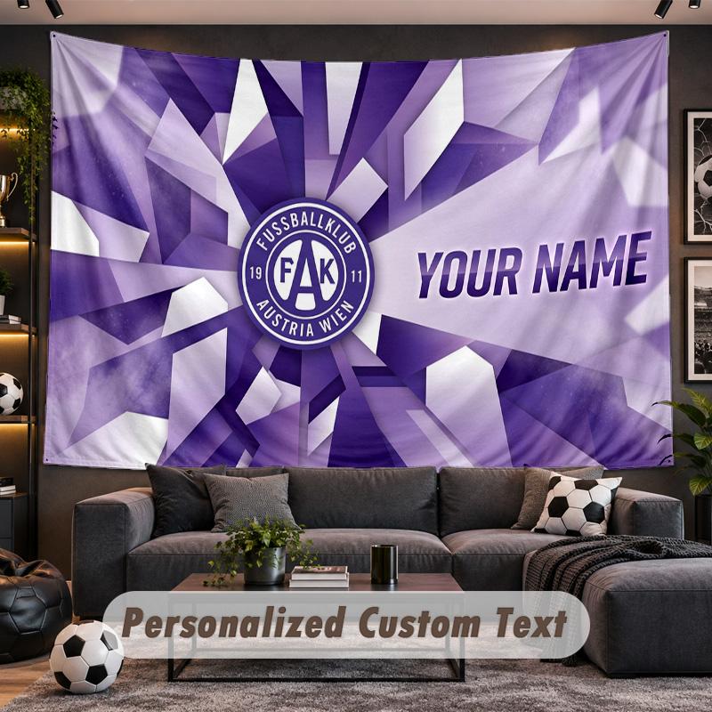 Austria Wien FC Personalized Tapestry Support Custom Name, Wall Art Home Decoration