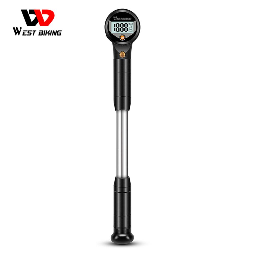 WEST BIKING Bike Fork Air Pump 320PSI High Pressure Front Fork Pump with Digital Gauge for MTB Bicycle Fork Rear Suspension
