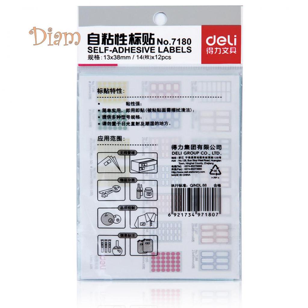 BH 168Pcs Self-adhesive Labels Blank Name Number Sticker Student Office Stationery