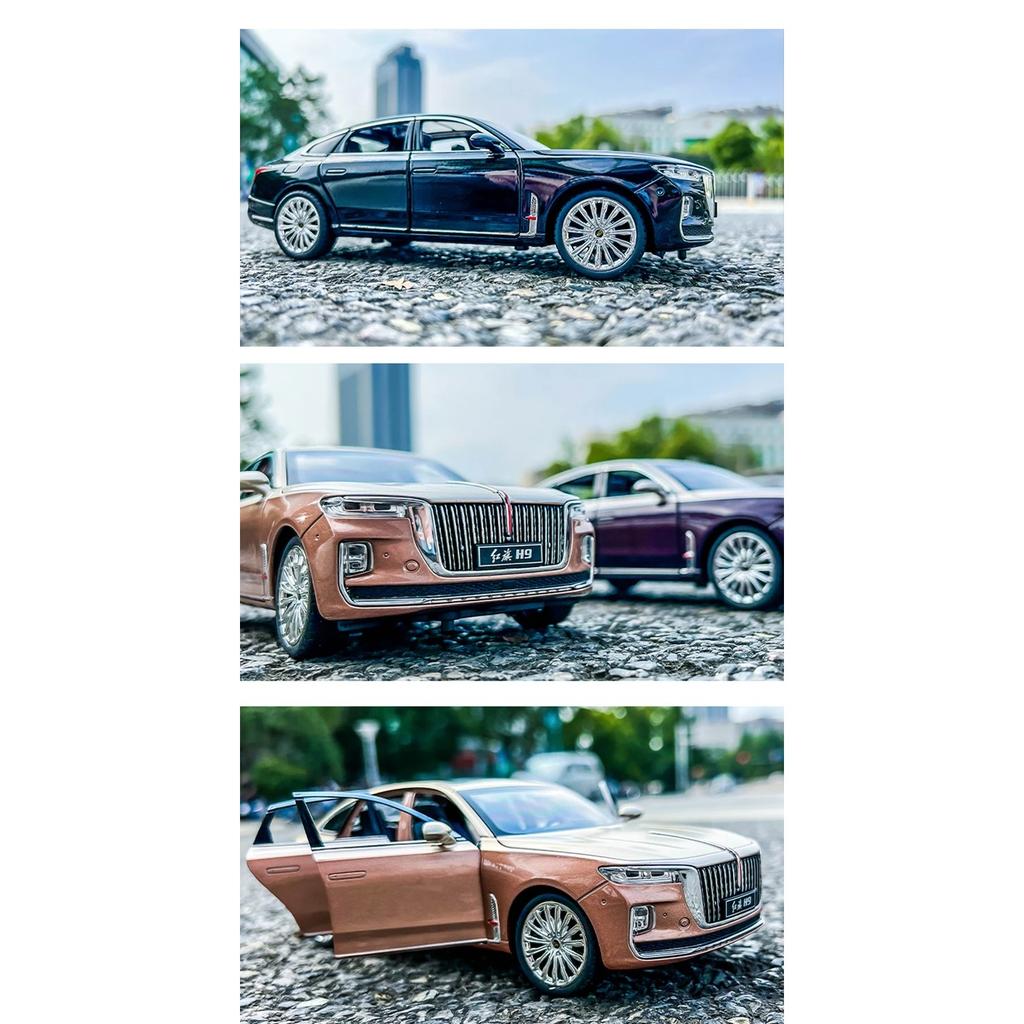 1/24 Hong Qi H9 Alloy Luxy Car Model Diecast Toy Vehicles Metal Car Model High Simulation Sound Light Collection Childrens Gifts