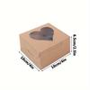 25pcs Large Capacity Square Gift Packaging Box Disposable Flip Top Heart Shaped Bakery Boxes with Window for Mini Cakes Biscuits Desserts Pastries