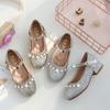 Обувь для девочек. Большие детские туфли принцессы с кристаллами. Маленькие детские туфли на высоком каблуке.