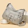 Women's Crossbody Bag Woven PU Soft Leather Large Capacity Zipper Handbags Fashion Simple Travel Shopper Shoulder Bag