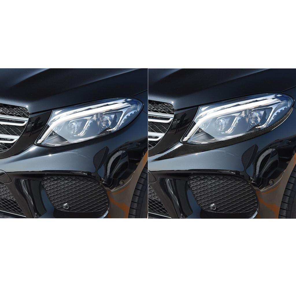 Для Mercedes-Benz GLE GLS W166 2016-2019 Накладка-ресничка на переднюю фару из углеродного волокна Декоративная наклейка на автомобиль