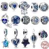 Celestial Shooting Star Heart Double & Blue Air Balloon Dangle Charms Beads Fit Original Silver 925 Bracelet Jewelry