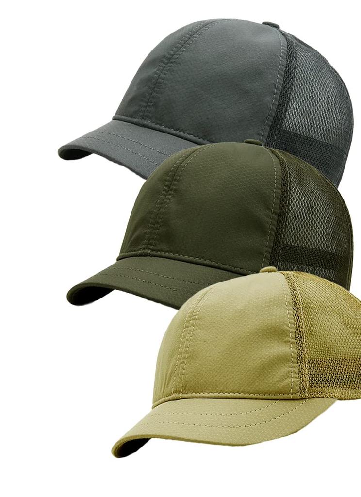 Laquest Short Brim Mesh Cap for Trail Running, Men's and Women's, Spring, Summer, and Fall (Gray)