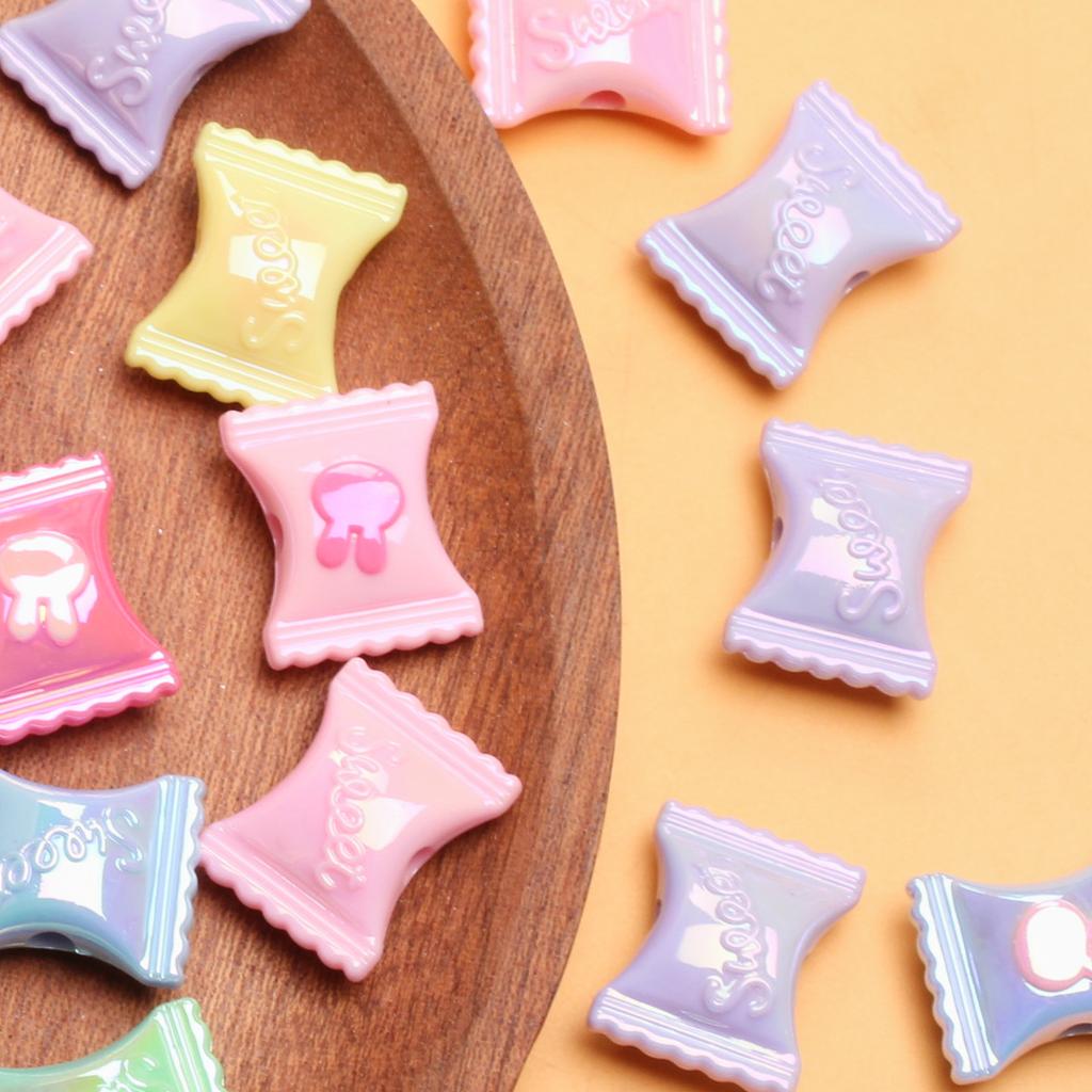 200pcs Two-color Plated Color Necklace Jewelry Making Rabbit Candy DIY Handmade Material Modeling Loose Beads UV Bracelet Pendant