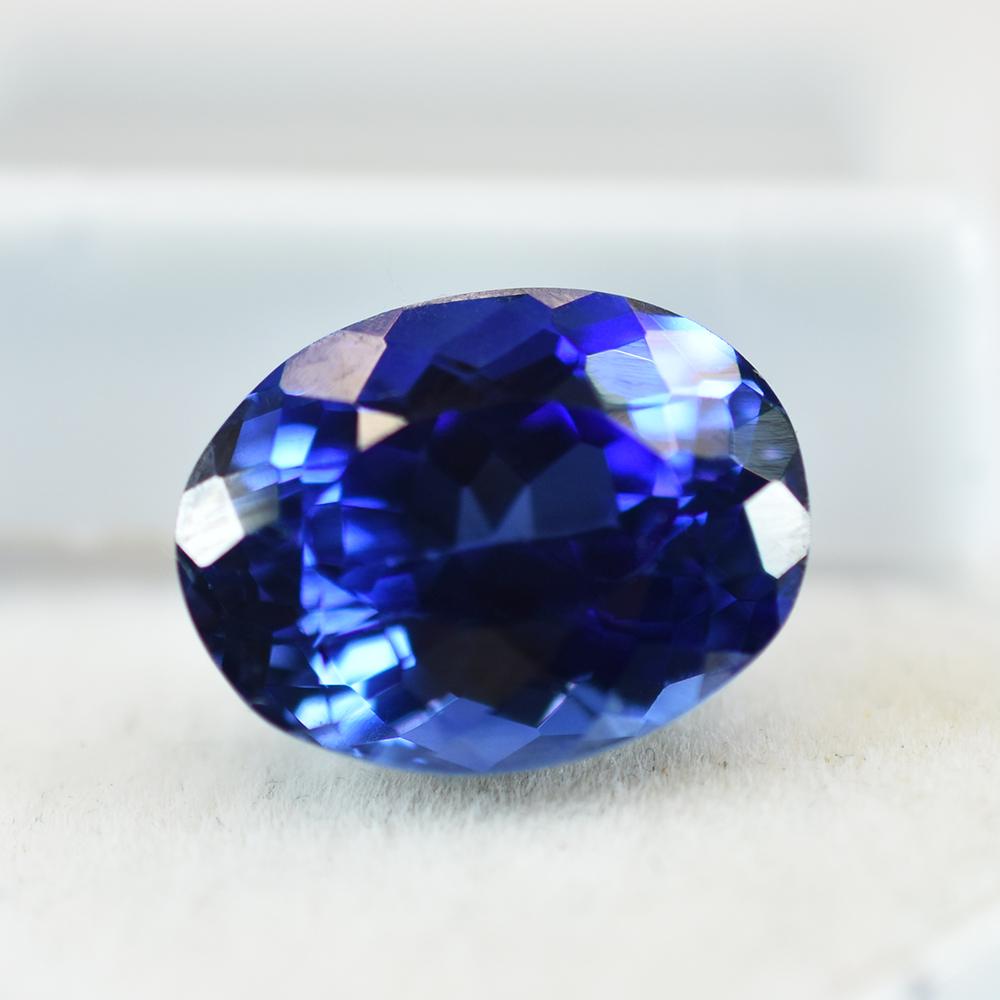 Natural Blue Tanzanite Loose Gemstone 10.10 ct Oval Cut for Jewelry Making and Gem Collections
